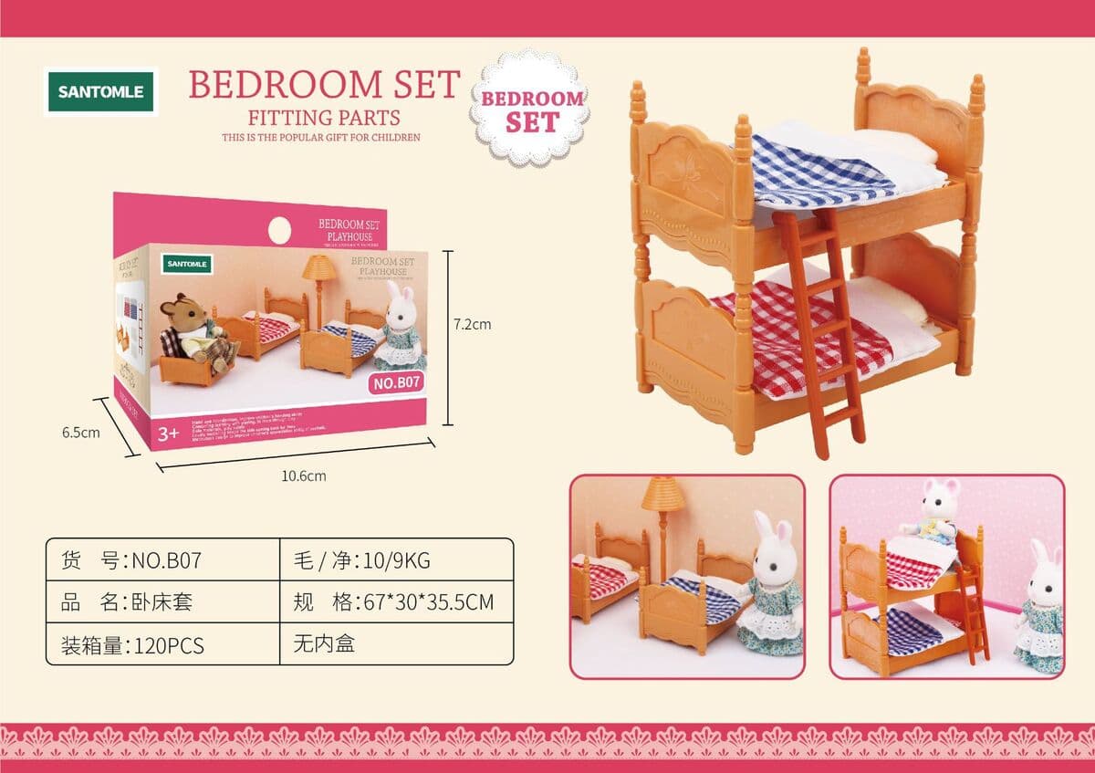 Детский дом Лесное семейное освещение Вилла Дом с животными Мини-кролик Кукольный домик Кухня Собранные игрушки