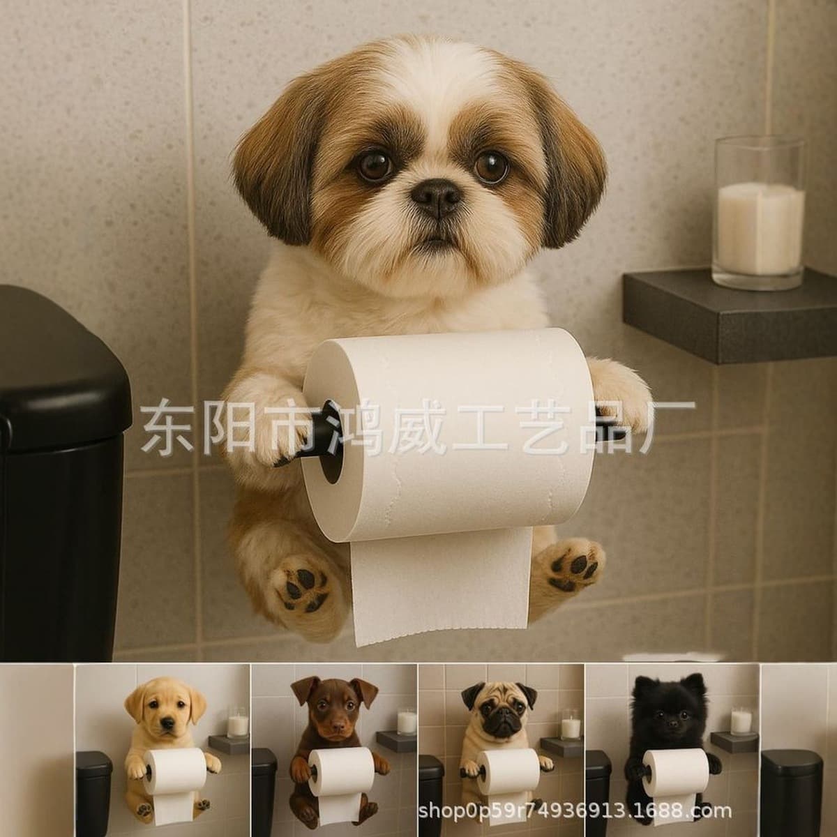 Новый продукт, статуя ручной работы, украшение для дома, милая собака, держатель для бумажных полотенец, держатель для...