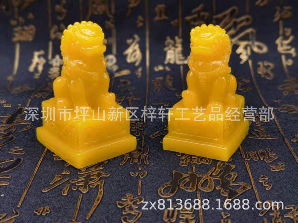 Зеленый нефрит Лев украшения Пара магазин счетчик украшения дома вход украшения