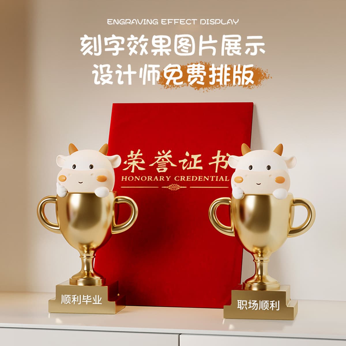 Милая кружка в форме коровы для украшения офисного стола, подарок на праздник в детском саду, гравированный трофей ко Дню...