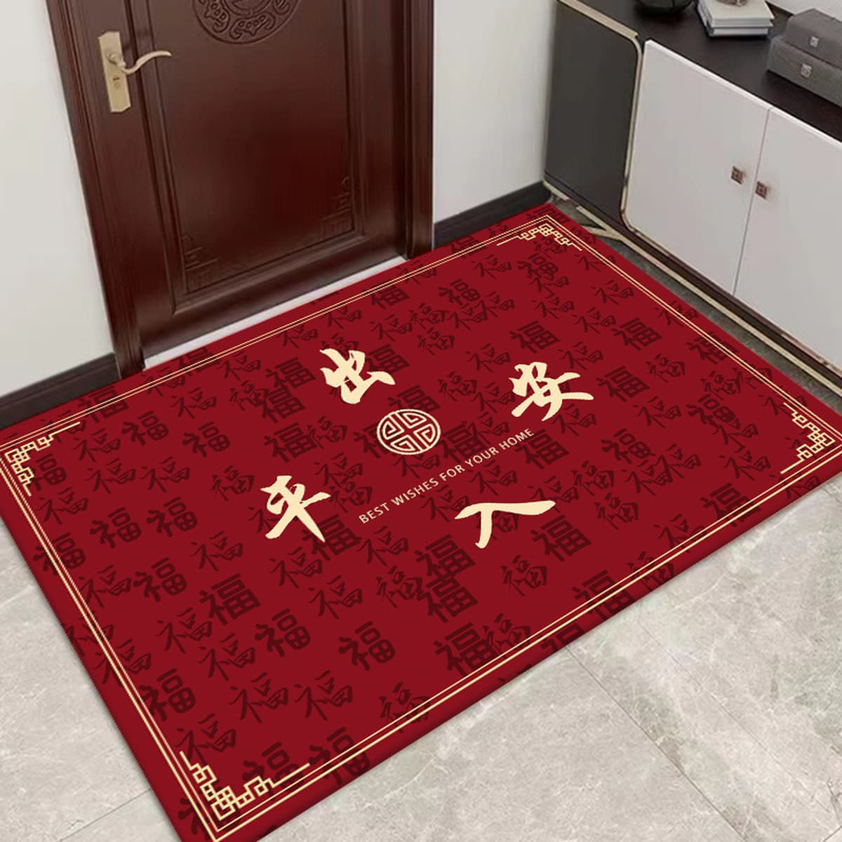 Бытовой износостойкий коврик для удаления пыли в китайском стиле, напольный коврик, коврик для двери в балкон, впитывающий...