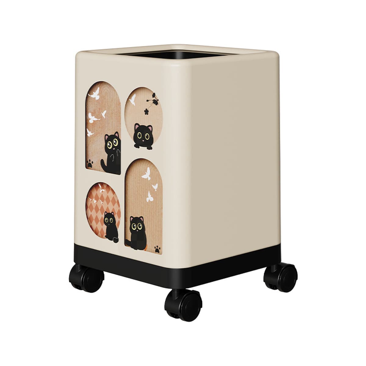 【Премиум-выбор】Высококачественный мусорный бак, стильное контейнер для отходов для спальни и гостиной, на колесиках,...