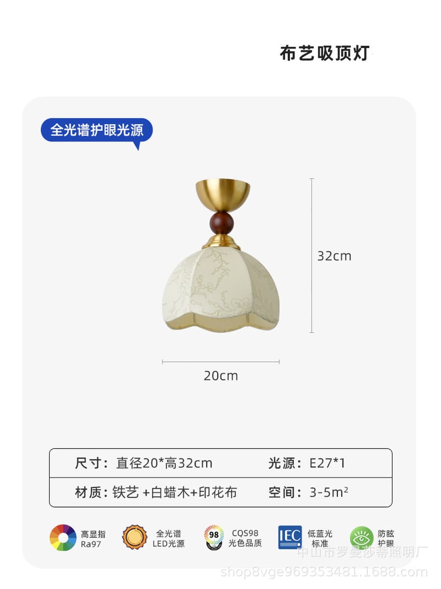 Спальня Прикроватная люстра средневековая французская ретро американский стиль Nanyang Wind ресторан небольшая люстра