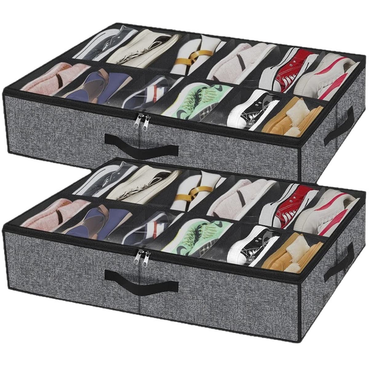 Трансграничный амазонский ящик для хранения обуви на кроватной подошве, складной нетканый ящик для обуви с 12 отделениями,...