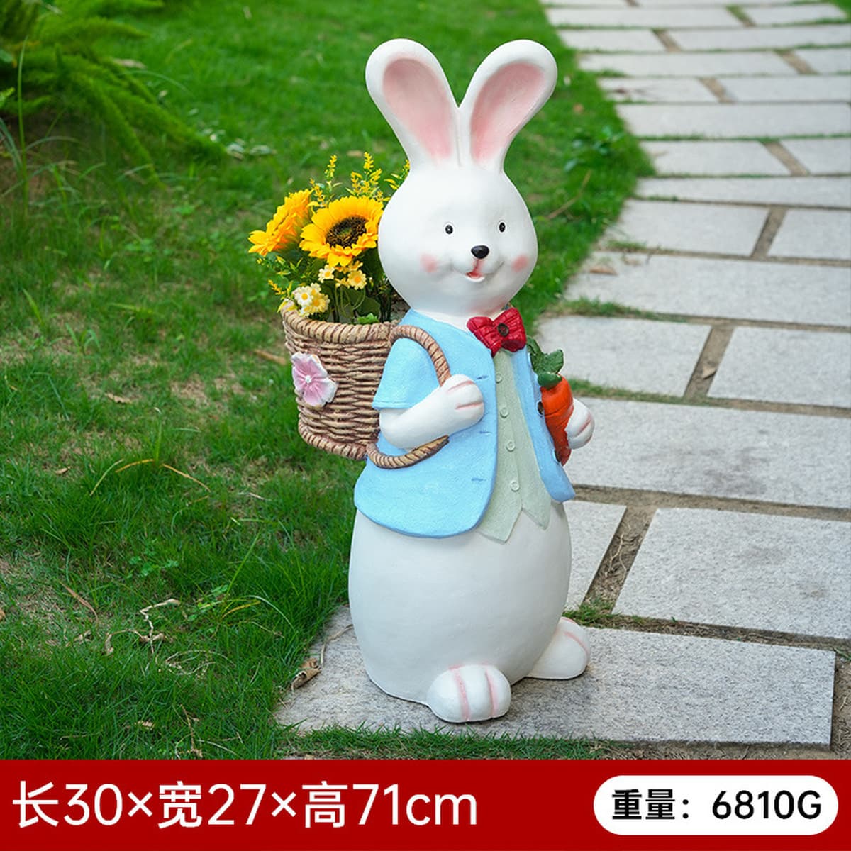 Симпатичный кролик цветочный горшок садовая вилла балкон украшения патио креативные мясистые наружные животные большие...