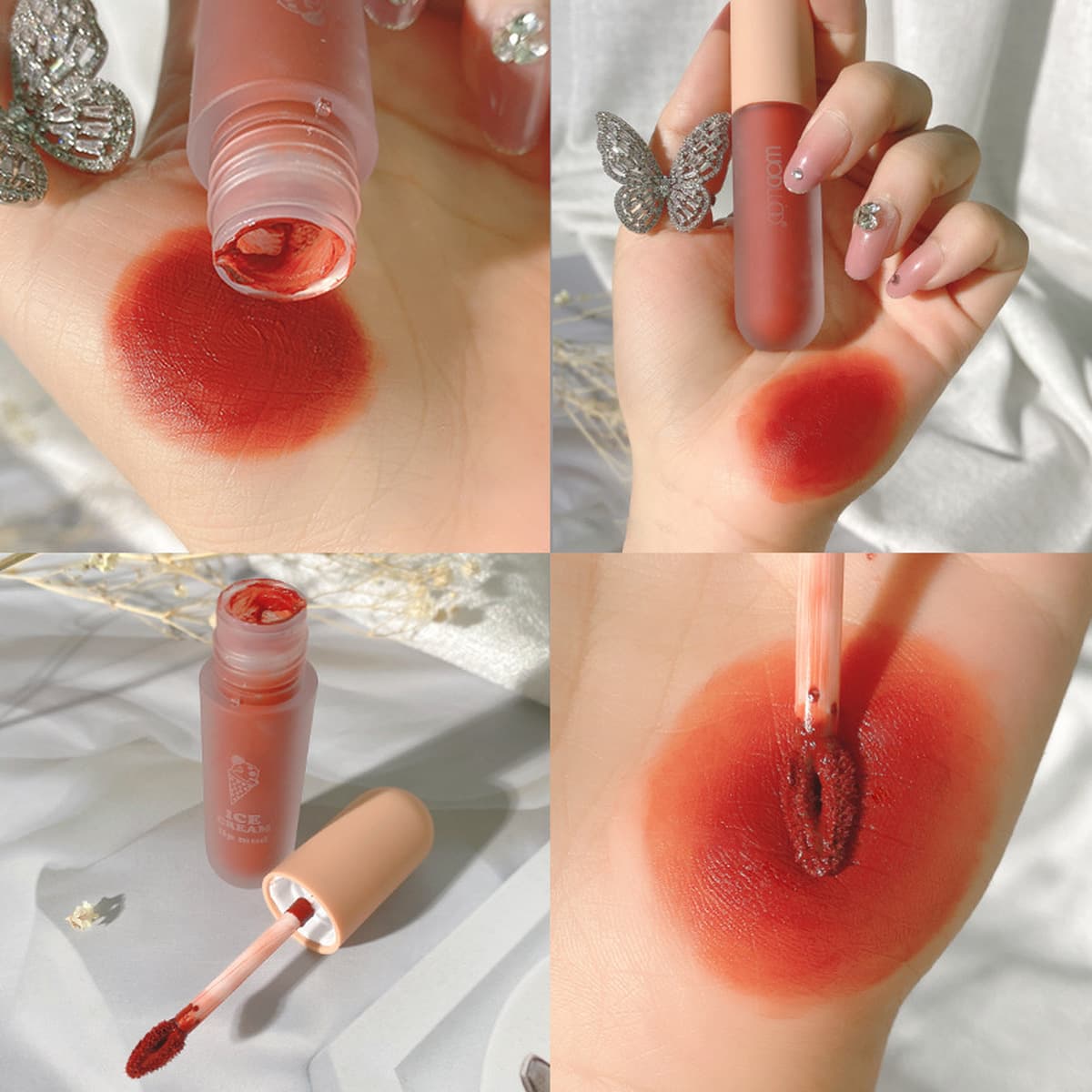 WODWOD Мороженое Velvet Air Lip Mud Mirror Матовая глазурь для губ