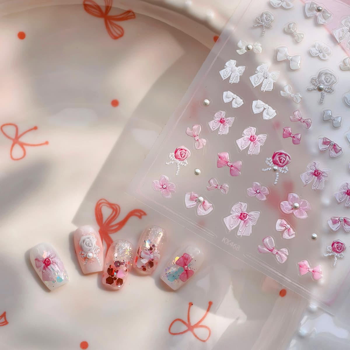 Железный взрыв милые наклейки для ногтей фабрики оптом Японский любовный Барби красивый маникюр наклейки для ногтей kx468