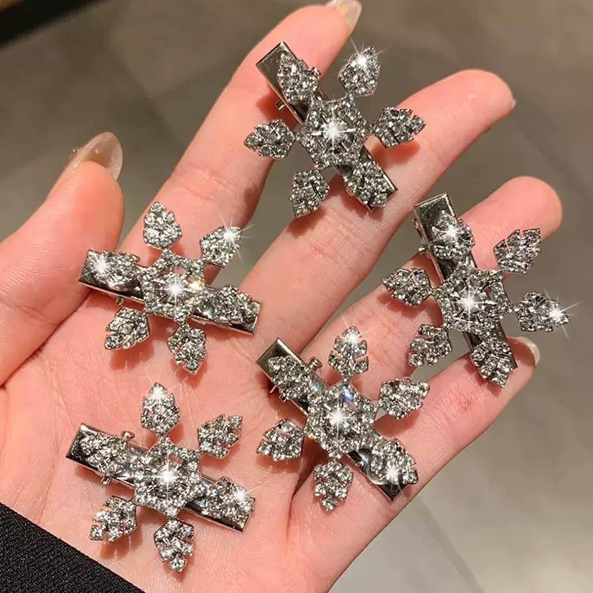 Ультра-флеш-стразы жемчуг снежинки утят с высоким лицом на Рождество нежные милые прически