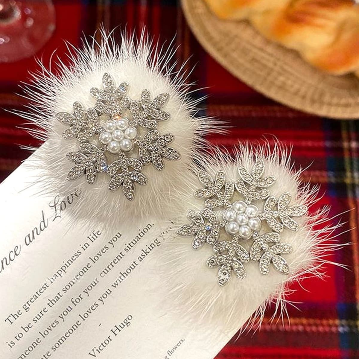 Ультра-флеш-стразы жемчуг снежинки утят с высоким лицом на Рождество нежные милые прически