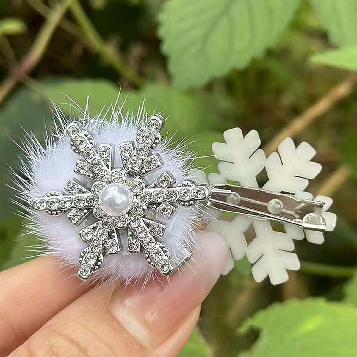 Ультра-флеш-стразы жемчуг снежинки утят с высоким лицом на Рождество нежные милые прически