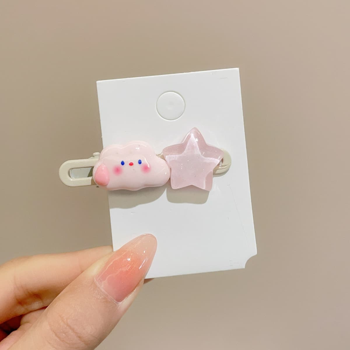 Милая кремовая заколка для волос с допамином, высококачественная заколка для челки, стильная заколка для студенческой челки,...