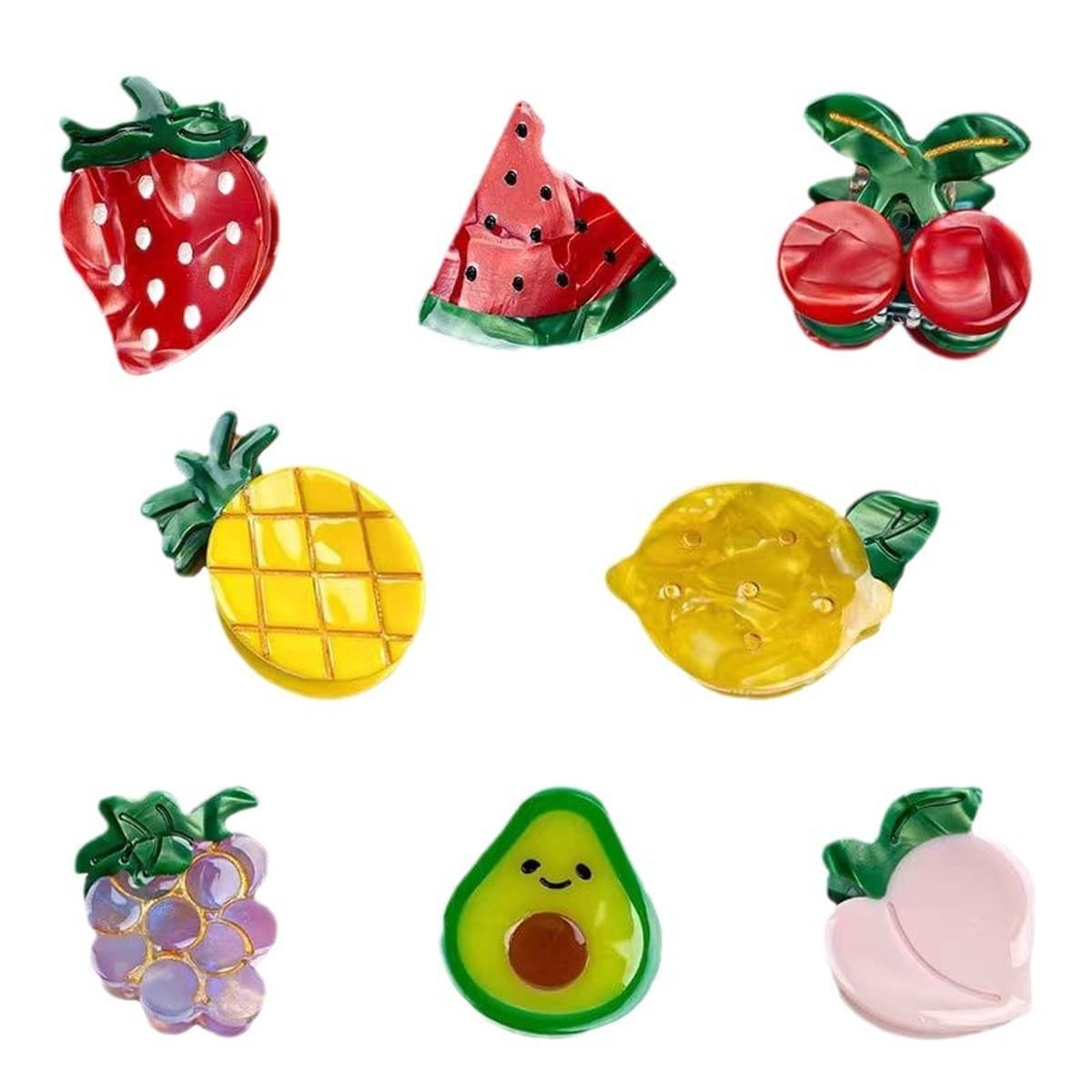 Одна пара зажимов выглядит лучше ~ Высокие черепа, милые фрукты, маленькие волосы, клубничные красные челки, заколки для...