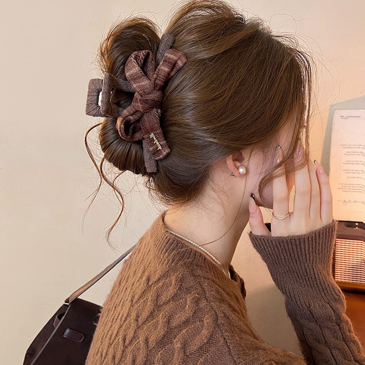 Заколка для волос в клетку, новая модель 2025 года, элитный стиль для затылка, высококачественная заколка-«жабромер»,...