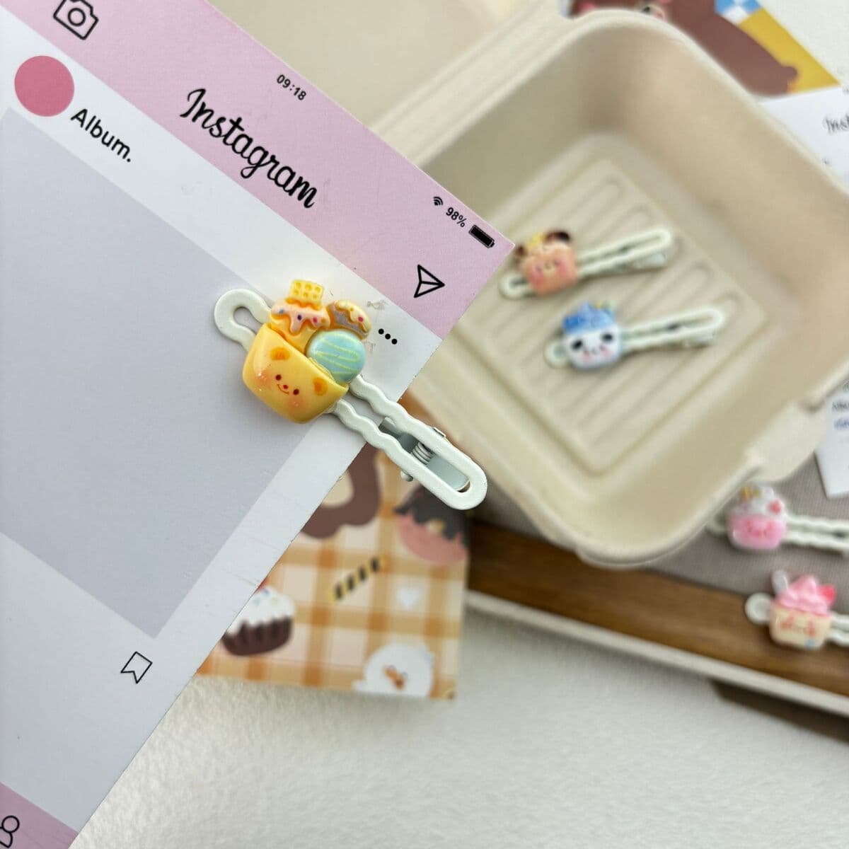 Заколка для мороженого ~ Симпатичные мини-творческие забавные мороженое