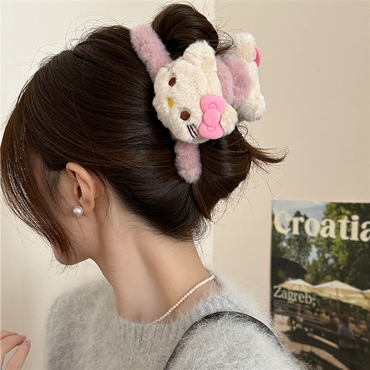 Корейская новая девушка двухсторонний Kt бант плюшевый захват мультфильм милый акула зажим высокая стоимость осенью и зимой