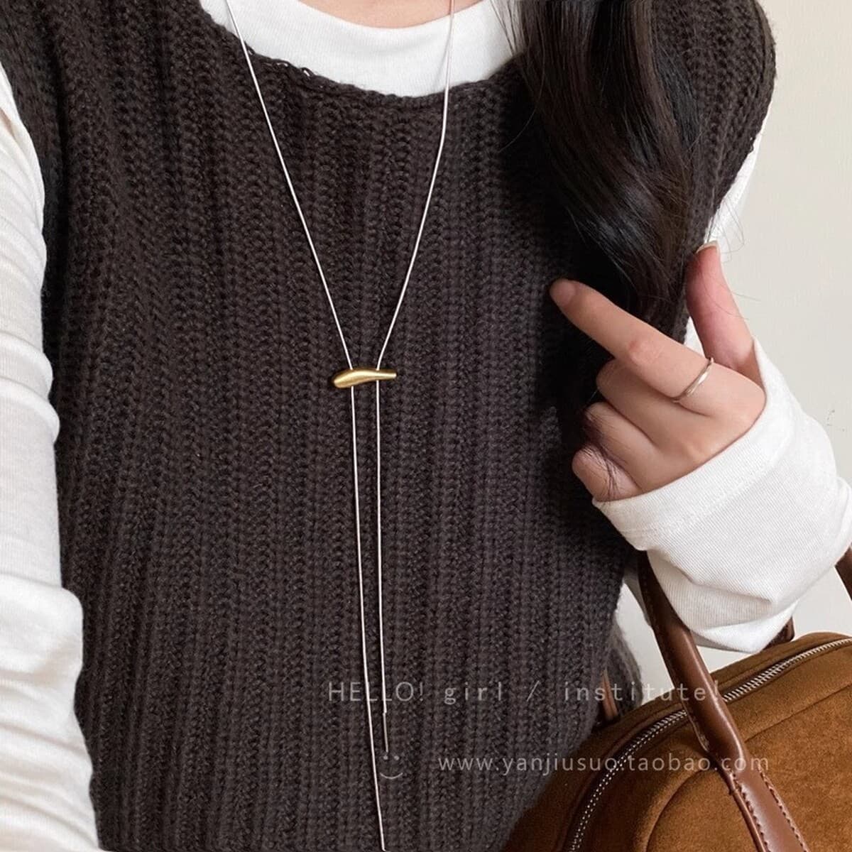 Ожерелье с подвеской в минималистском стиле для женщин на осень и зиму, универсальное, простое, модное, повседневное,...