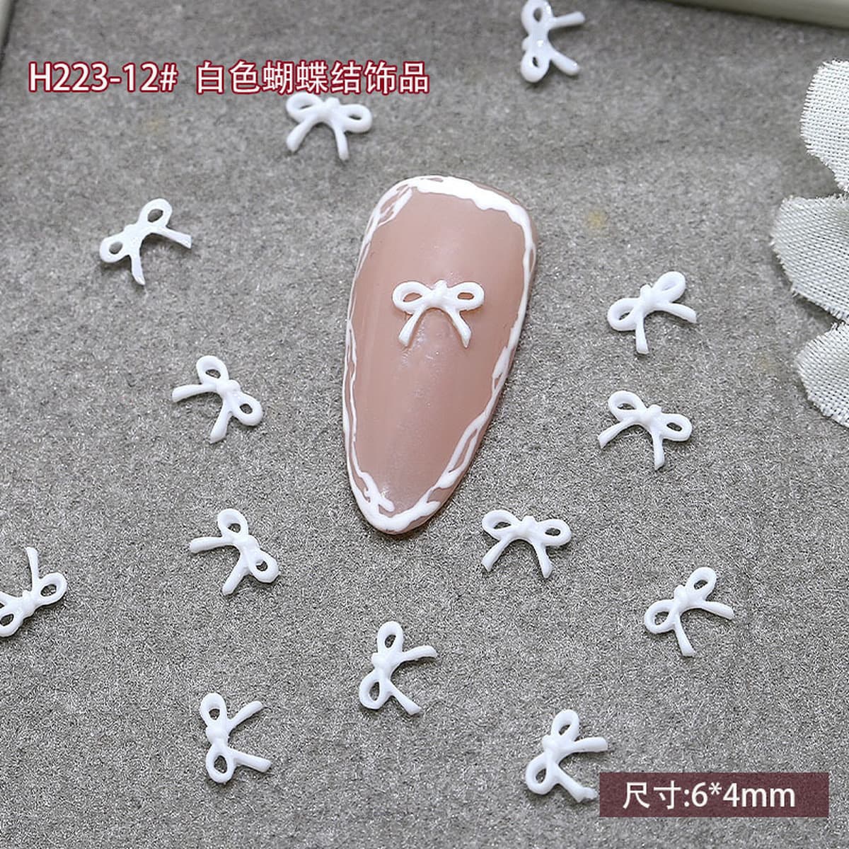 Маленький красный каллиграфический стиль винно-красный бант маникюр декоративный автомобиль вишня красный мини-смола...