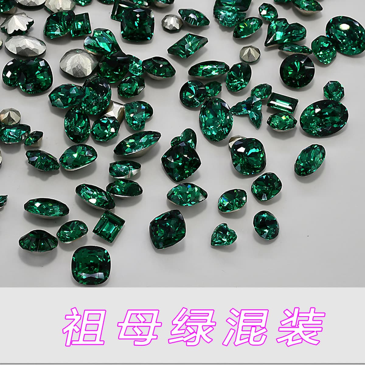 Замена смешанной партии K9, высококачественные изумрудные стразы для дизайна ногтей с заостренными спинками, оптовая продажа...