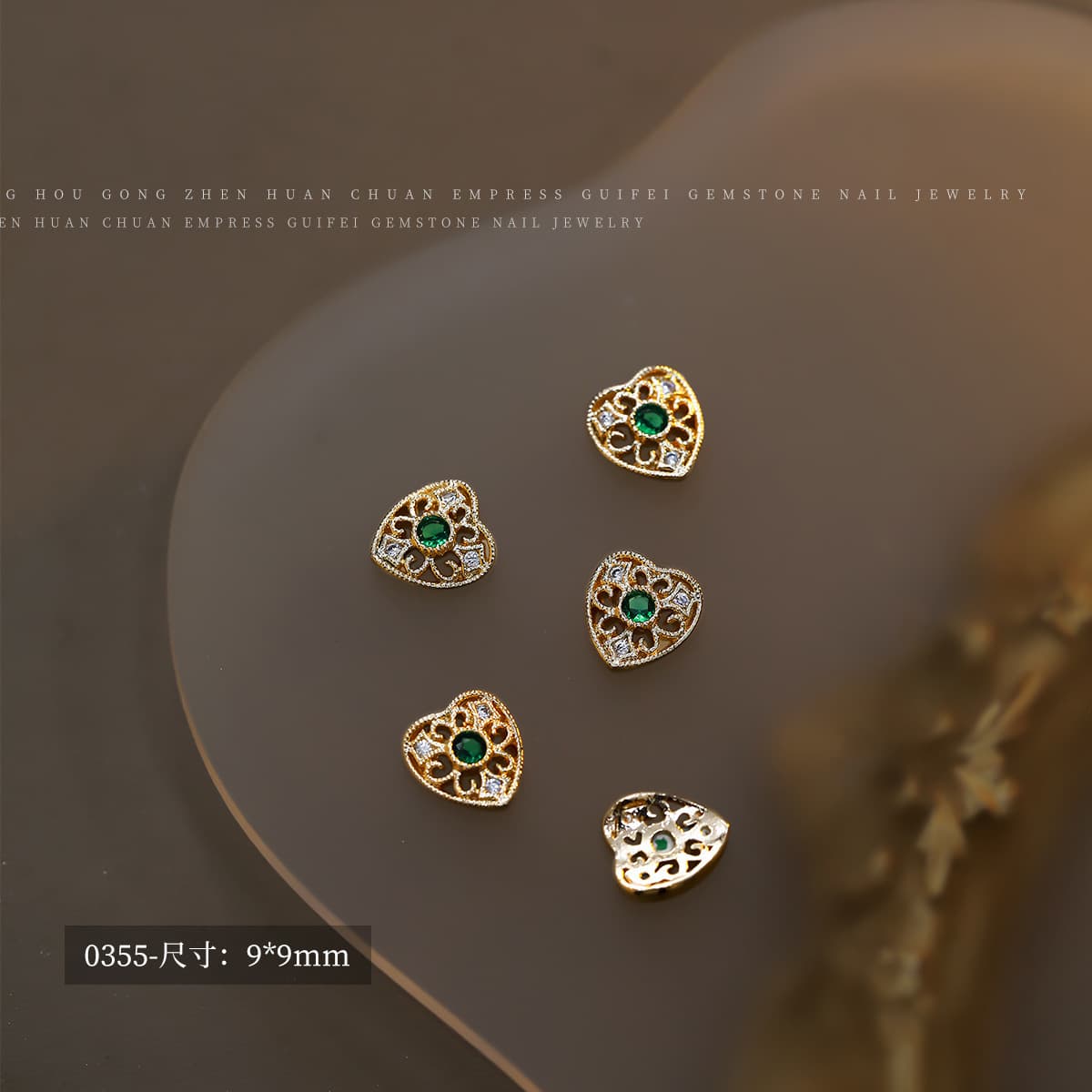 Ювелирные изделия со стразами для дизайна ногтей из изумрудного сплава, популярные на Xiaohongshu, роскошные украшения для...