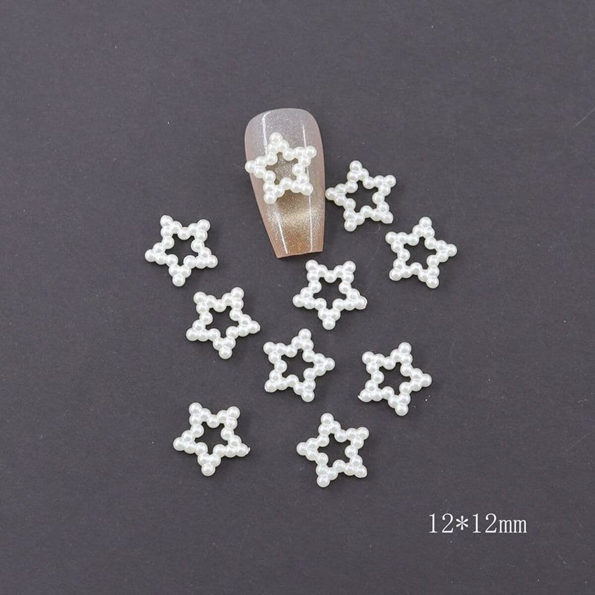 Новый маникюр ювелирная смола имитация жемчуга рисового белого любовного лука пятиконечная звезда луна дикая трехмерная...