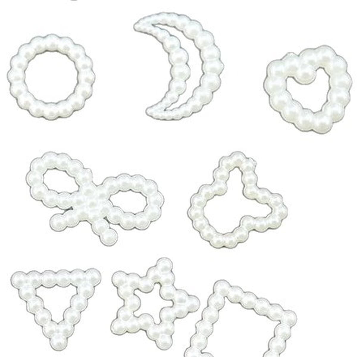 Новый маникюр ювелирная смола имитация жемчуга рисового белого любовного лука пятиконечная звезда луна дикая трехмерная...