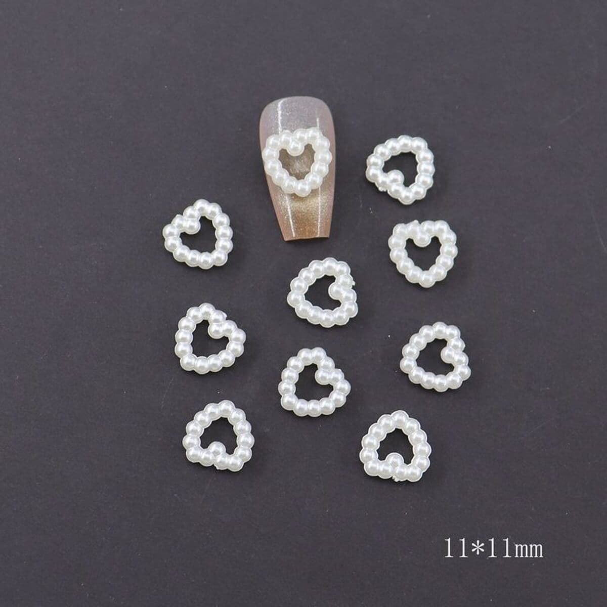 Новый маникюр ювелирная смола имитация жемчуга рисового белого любовного лука пятиконечная звезда луна дикая трехмерная...