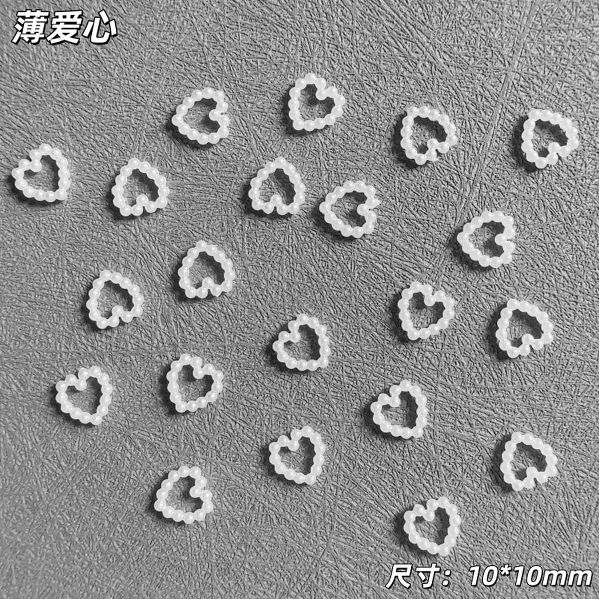 Новый маникюр ювелирная смола имитация жемчуга рисового белого любовного лука пятиконечная звезда луна дикая трехмерная...