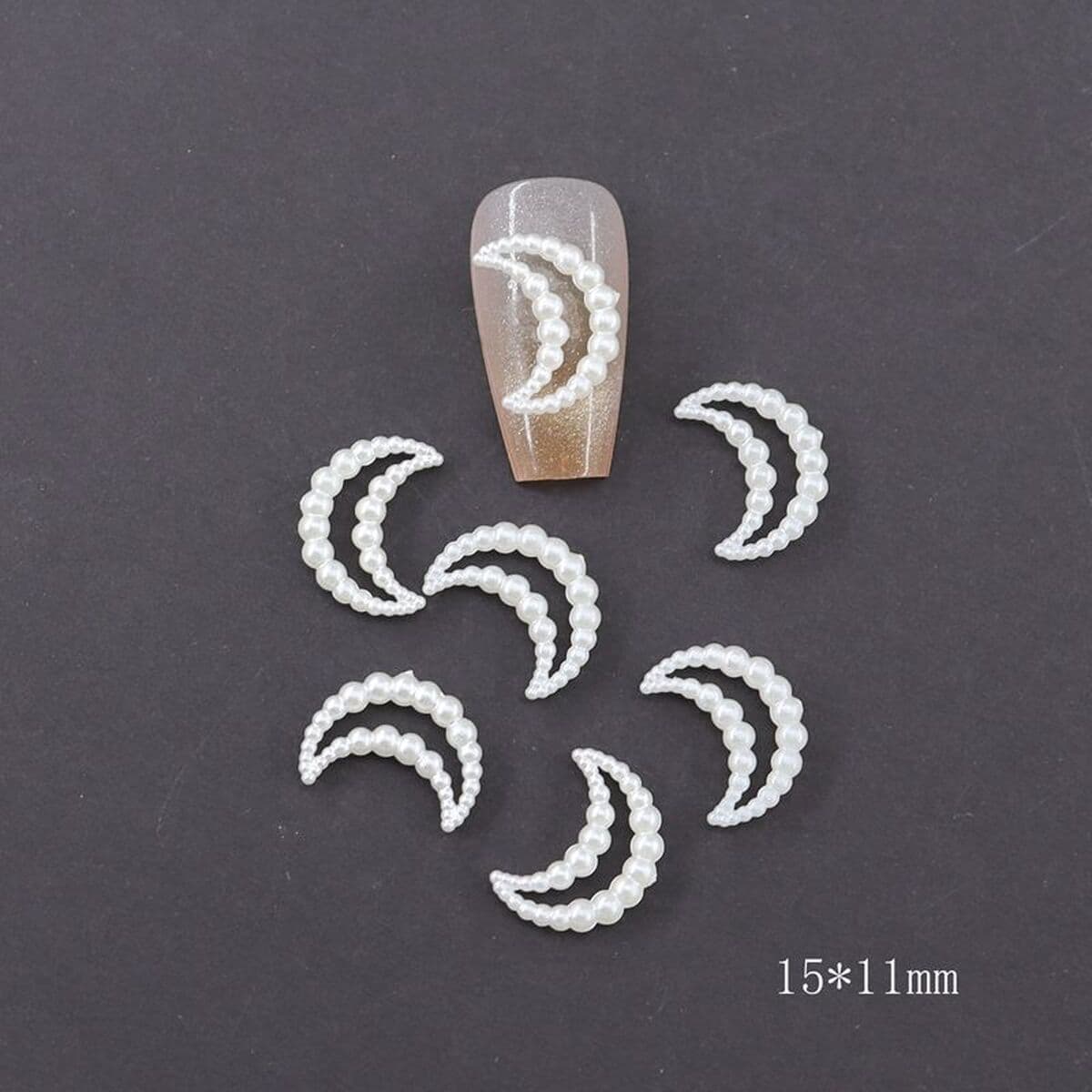 Новый маникюр ювелирная смола имитация жемчуга рисового белого любовного лука пятиконечная звезда луна дикая трехмерная...