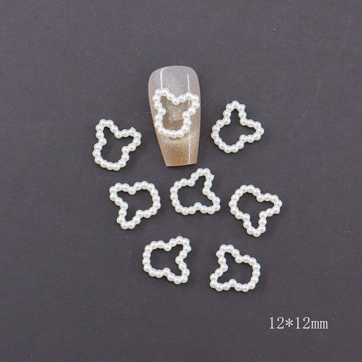 Новый маникюр ювелирная смола имитация жемчуга рисового белого любовного лука пятиконечная звезда луна дикая трехмерная...