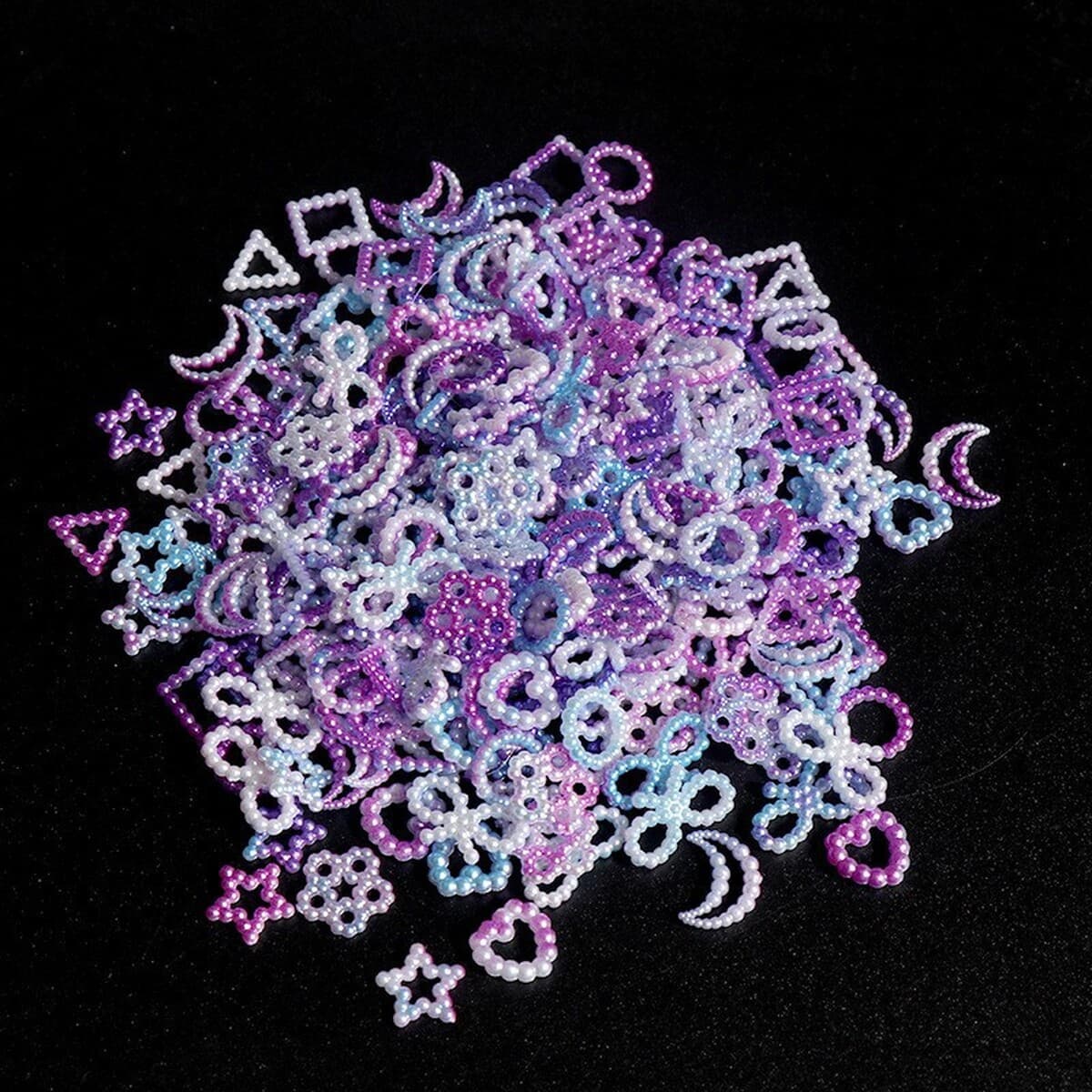 Новый маникюр ювелирная смола имитация жемчуга рисового белого любовного лука пятиконечная звезда луна дикая трехмерная...