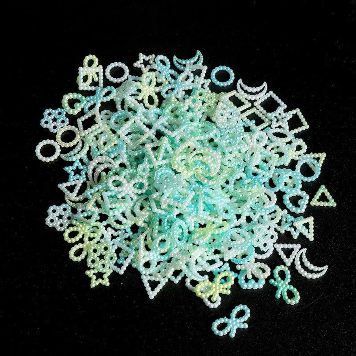 Новый маникюр ювелирная смола имитация жемчуга рисового белого любовного лука пятиконечная звезда луна дикая трехмерная...