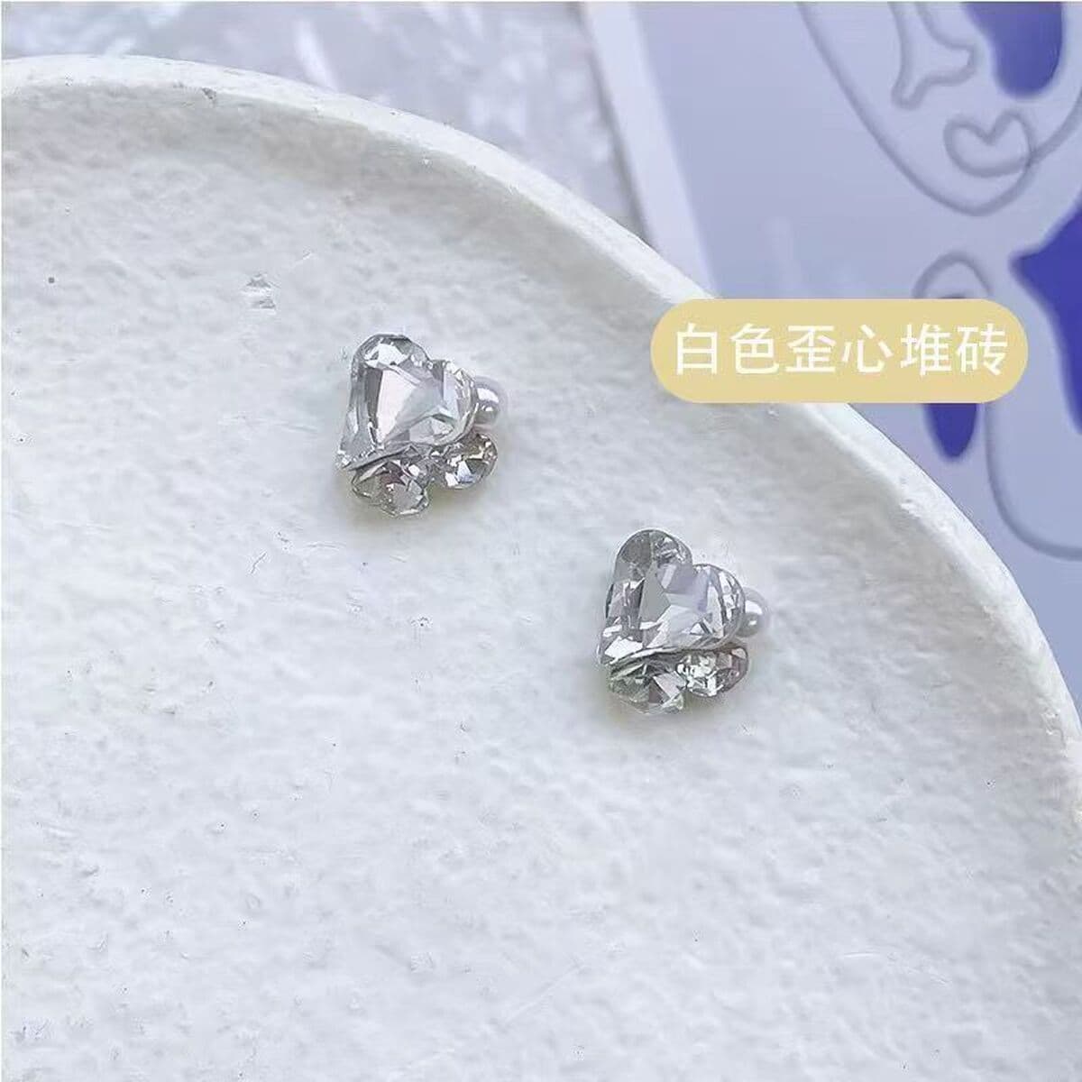 Стразы для нейл-арта, сверкающие украшения, имитирующие бриллианты, прозрачные белые квадратные кристаллы «ледяное сахарное...