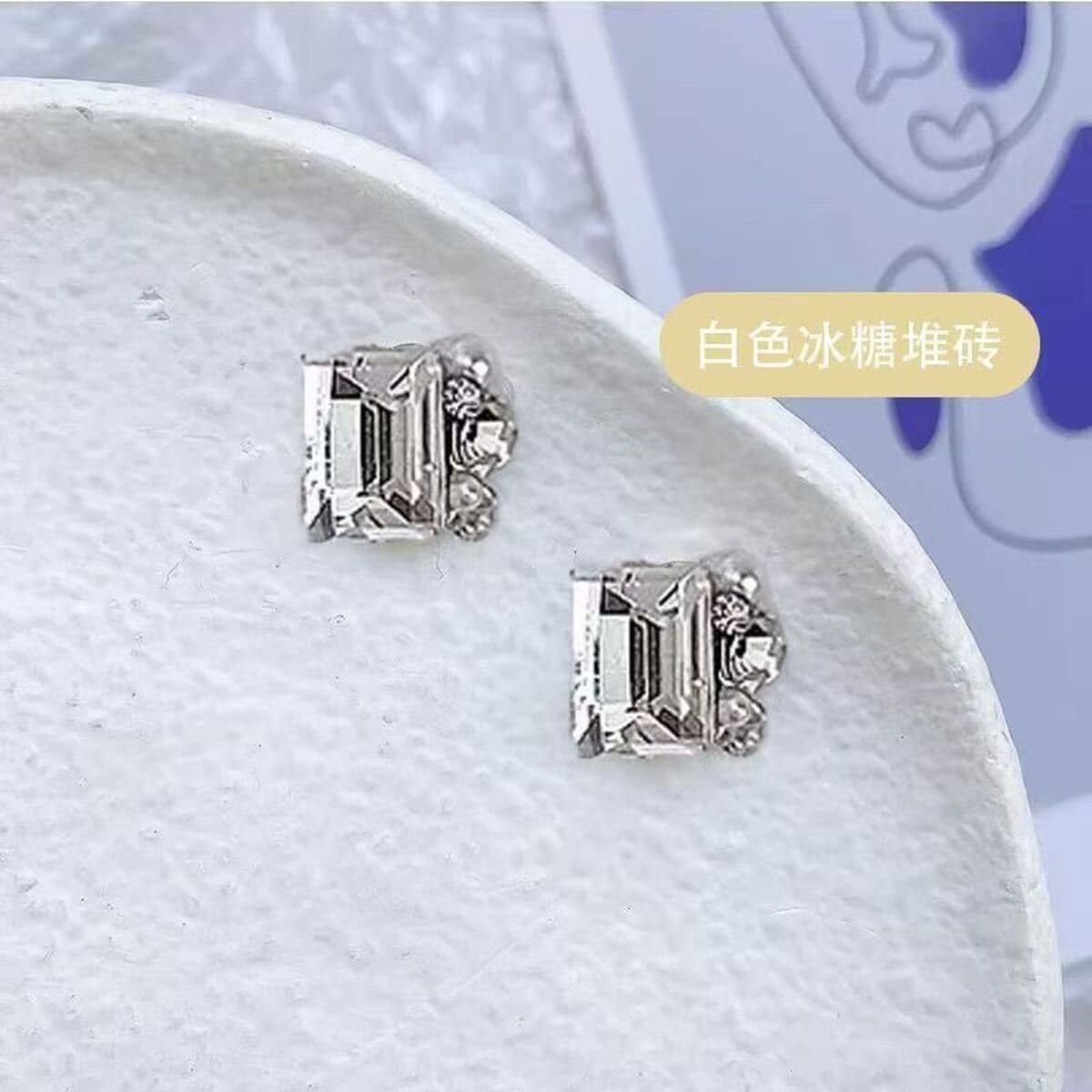 Стразы для нейл-арта, сверкающие украшения, имитирующие бриллианты, прозрачные белые квадратные кристаллы «ледяное сахарное...