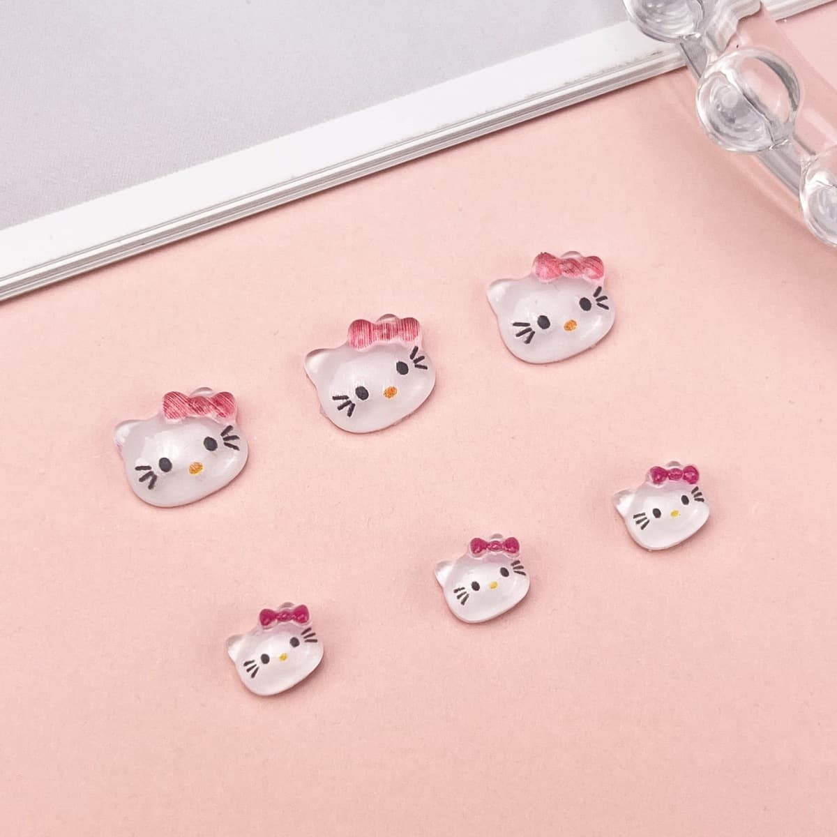 Большие и маленькие мультяшные аксессуары для нейл-арта, милые миниатюрные кролики, бантики, кошки КТ, украшения для...