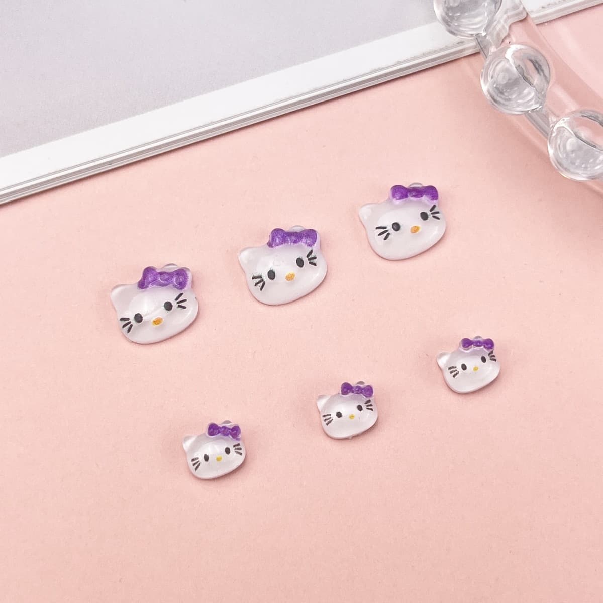 Большие и маленькие мультяшные аксессуары для нейл-арта, милые миниатюрные кролики, бантики, кошки КТ, украшения для...