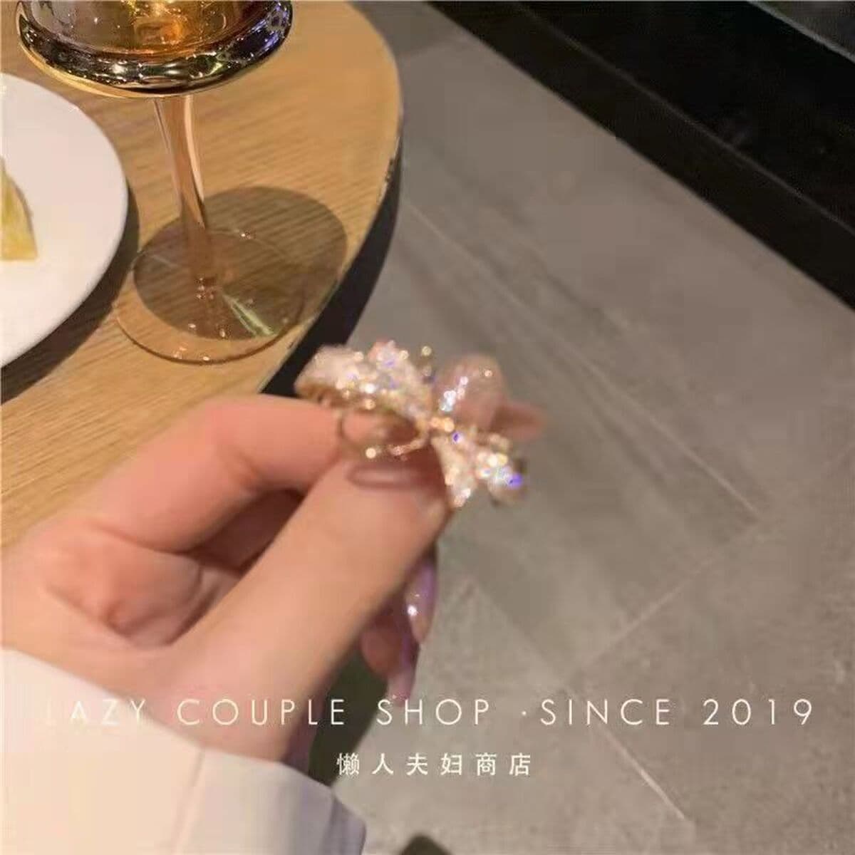 2025 новая легкая экстравагантная преувеличенная полная бриллиантовое кольцо с бантом