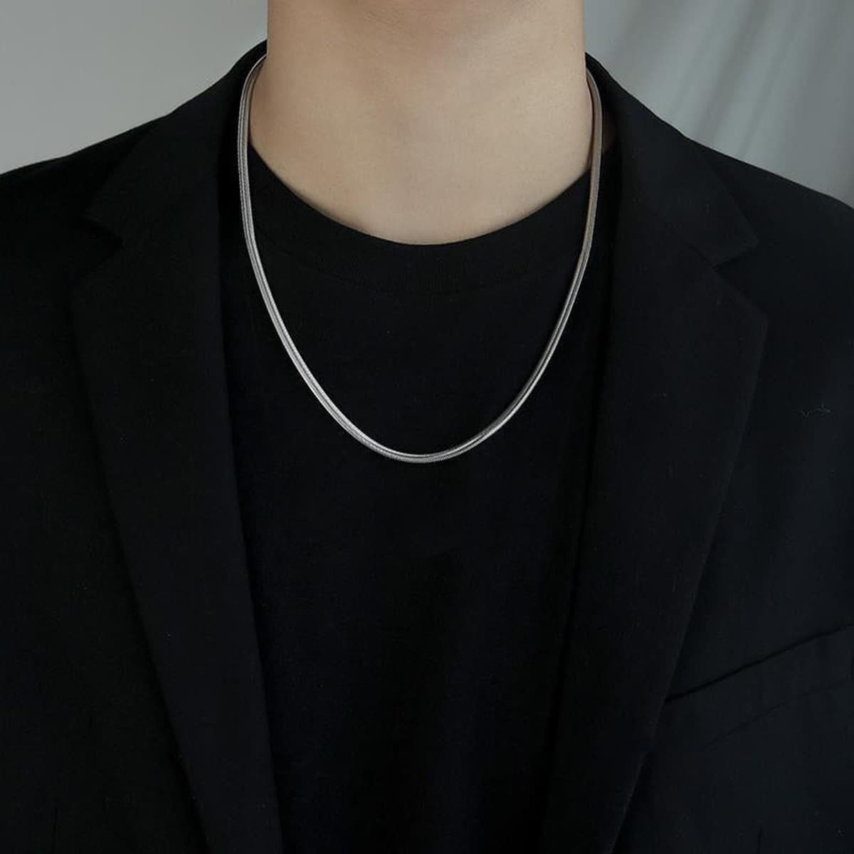 Ожерелье мужская титановая сталь не выцветает минималистские дикие украшения женская цепочка свитера новая модная личность...