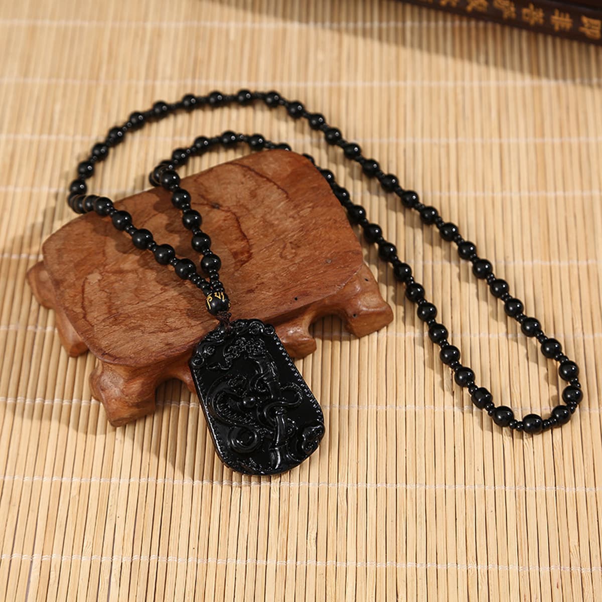 Черное стекло, высококачественный кулон с изображением знака зодиака, имитация обсидиана, мужское модное ожерелье, подарок,...