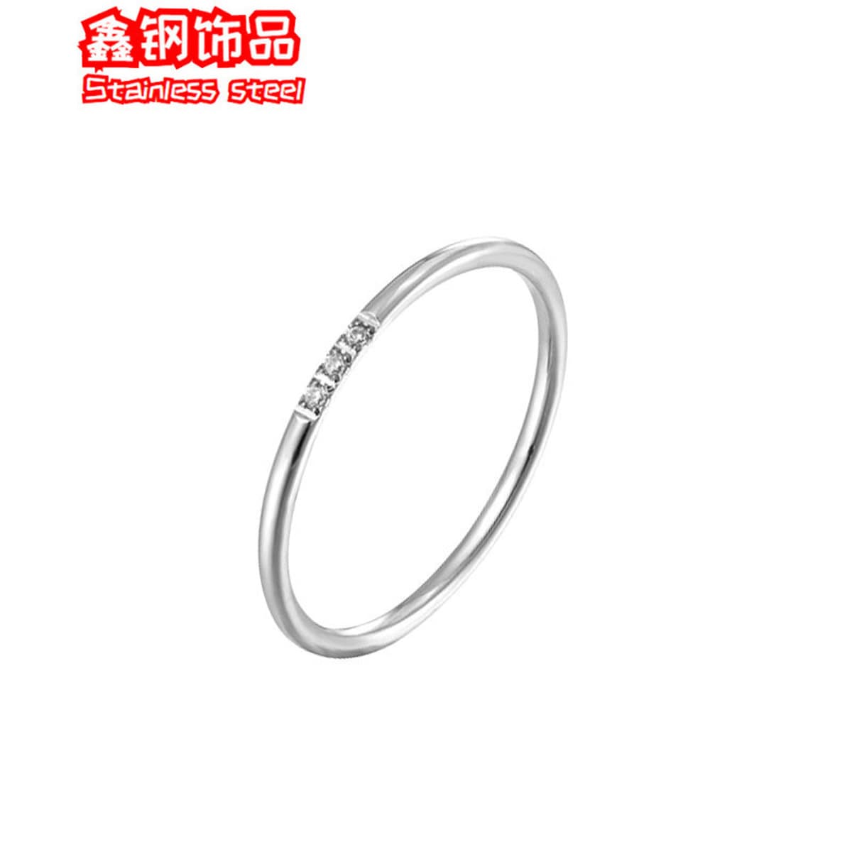 Кольцо в корейском стиле из титановой стали 18k с тремя камнями для женщин, не тускнеющее, гладкое, из нержавеющей стали,...