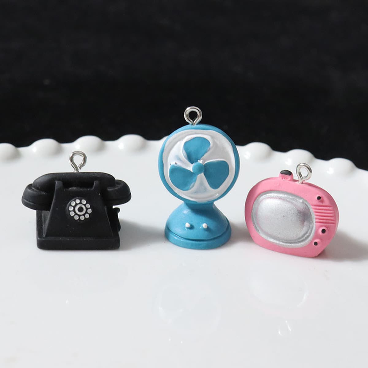 Смола стерео ретро ностальгический телевизор вентилятор стационарный креативная мебель брелок подвеска diy аксессуары