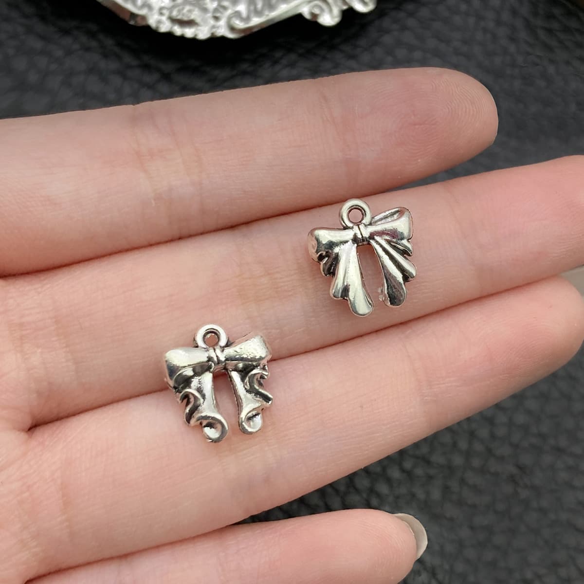 10 бант diy сплав ажурный милый кулон шарм ручной работы ожерелье браслет серьги аксессуары
