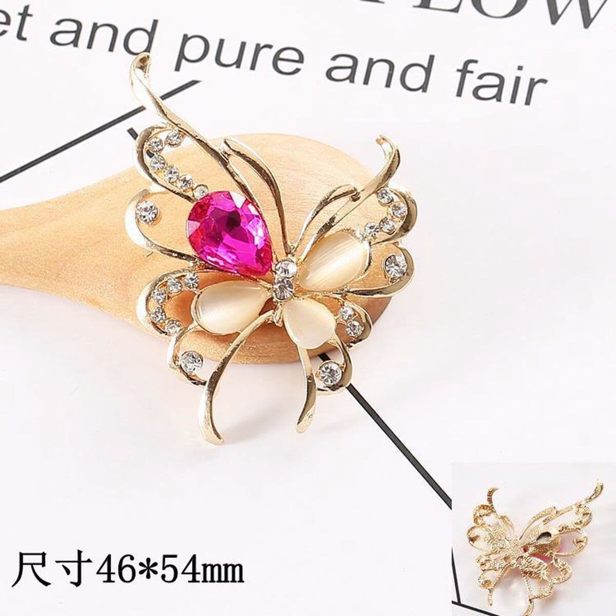 Двухслойные брелоки-бабочки для обуви с инкрустацией из камней, аксессуары для декора сабо, застежки для обуви, украшения...