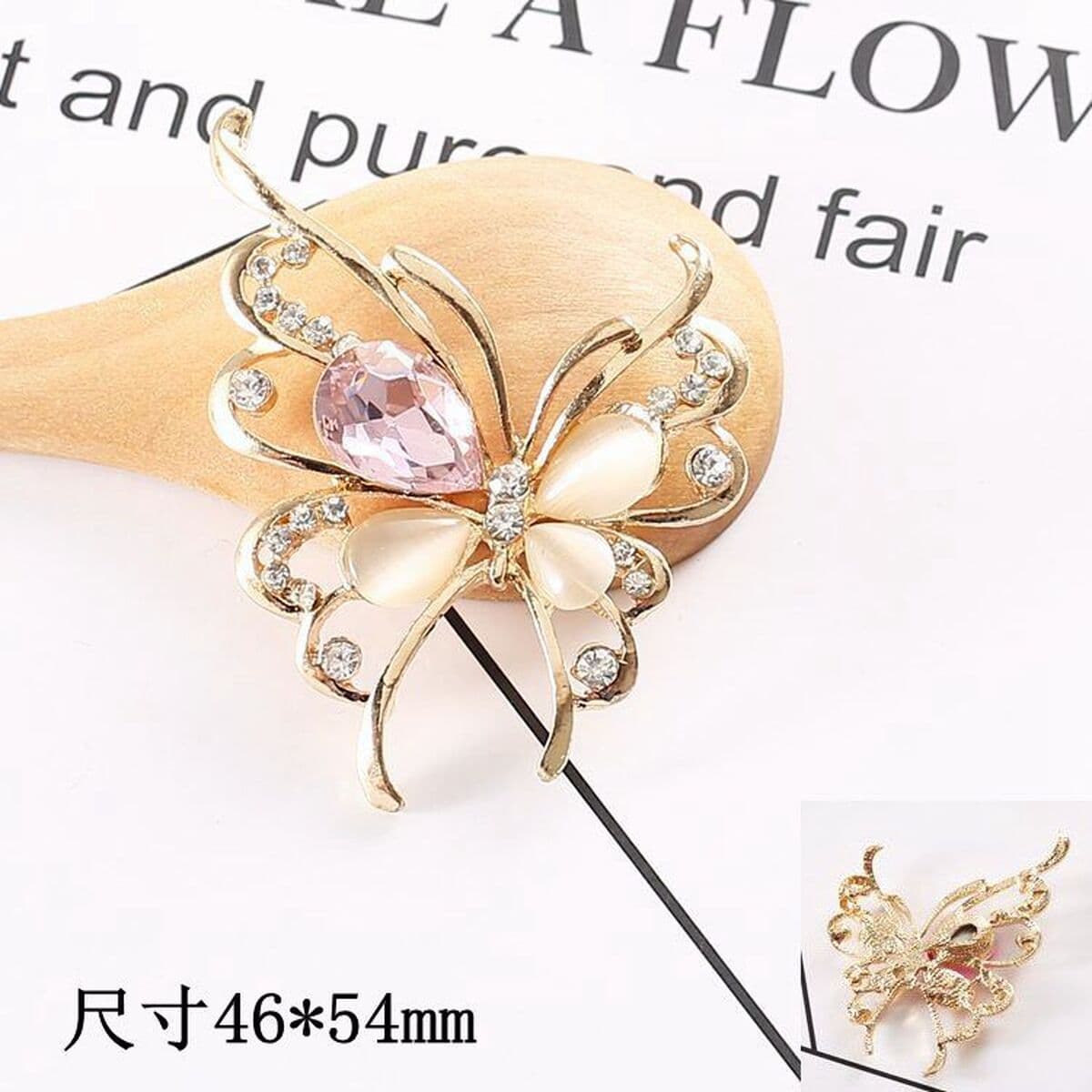 Двухслойные брелоки-бабочки для обуви с инкрустацией из камней, аксессуары для декора сабо, застежки для обуви, украшения...