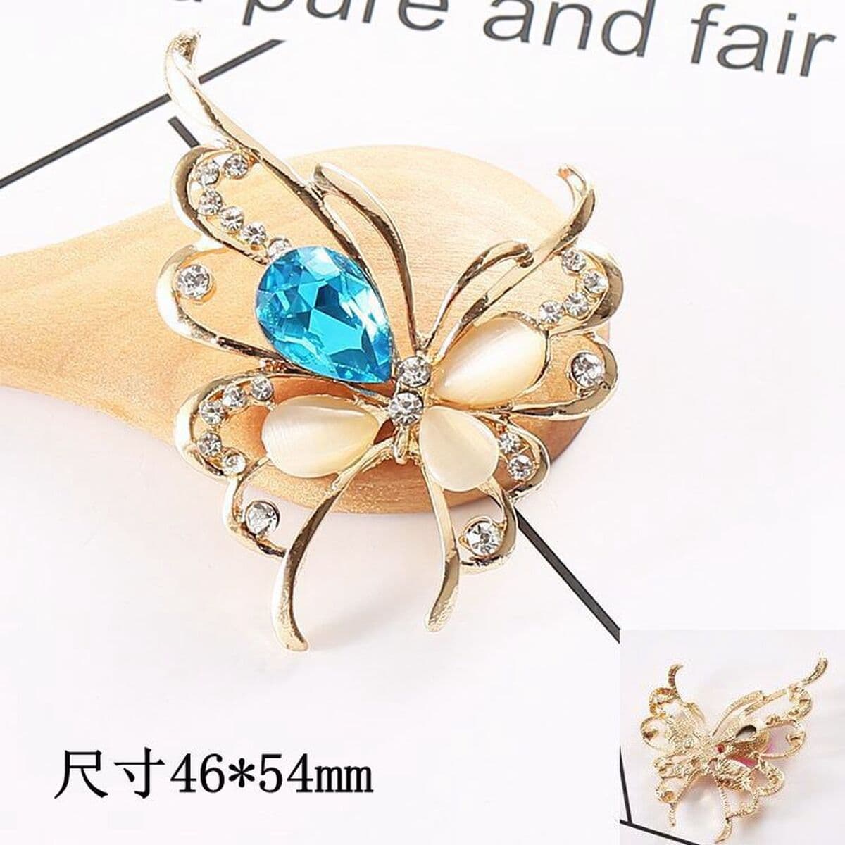 Двухслойные брелоки-бабочки для обуви с инкрустацией из камней, аксессуары для декора сабо, застежки для обуви, украшения...