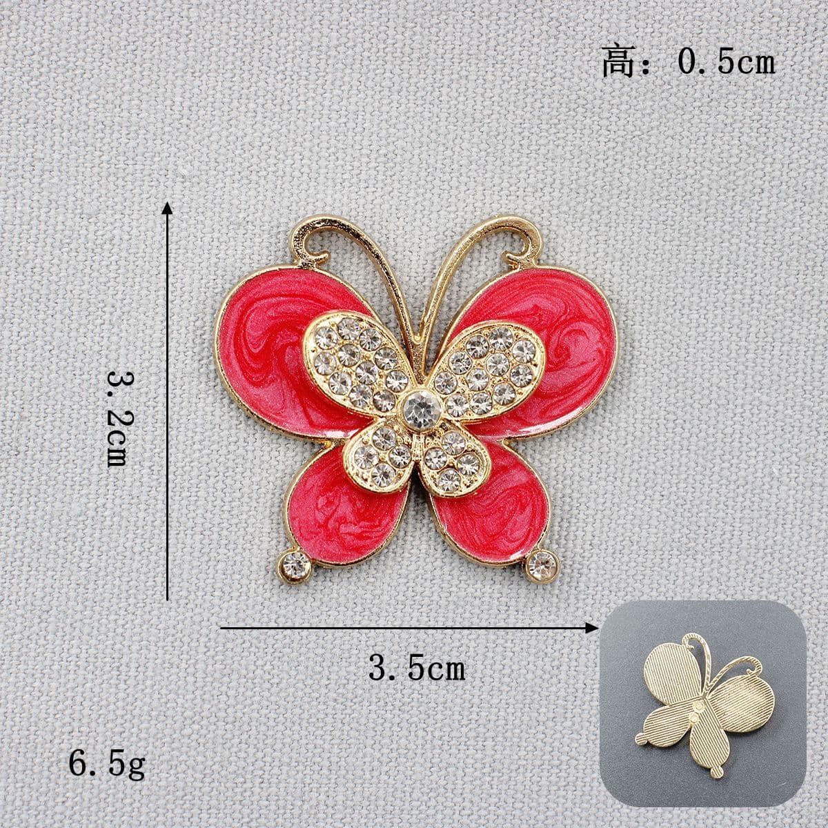 Двухслойные брелоки-бабочки для обуви с инкрустацией из камней, аксессуары для декора сабо, застежки для обуви, украшения...