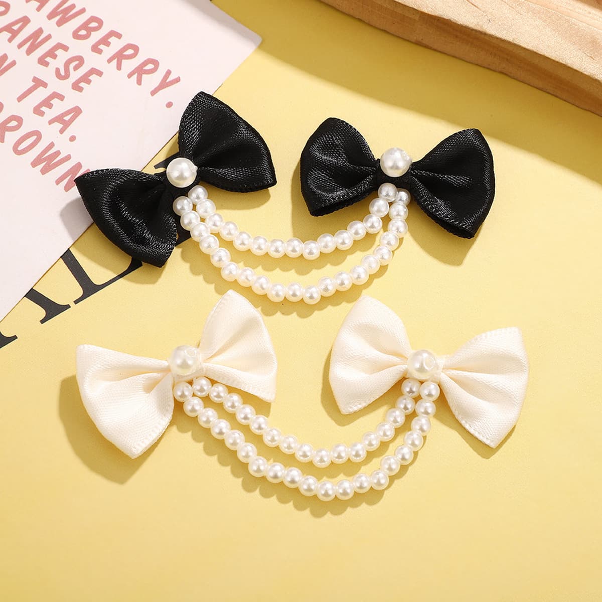 Маленькие ароматные банты классический черно-белый бант для мобильного телефона чехол для одежды, аксессуары, сумки,...