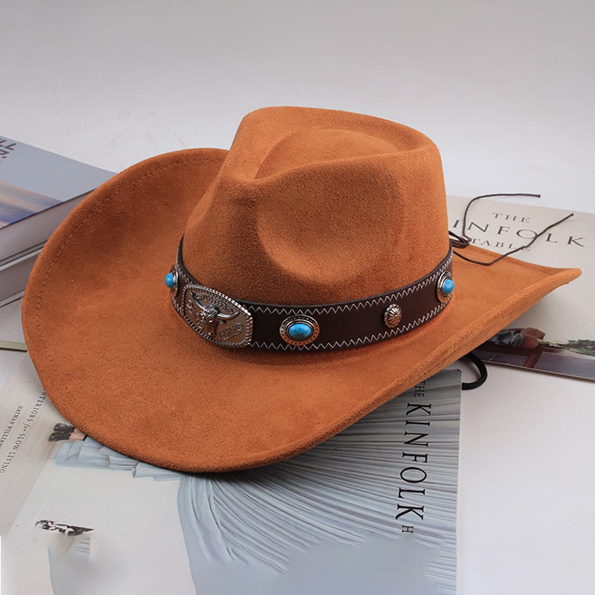 Внешняя торговля Западный джинсовый стиль тибетский бычий аксессуар модный цилиндр