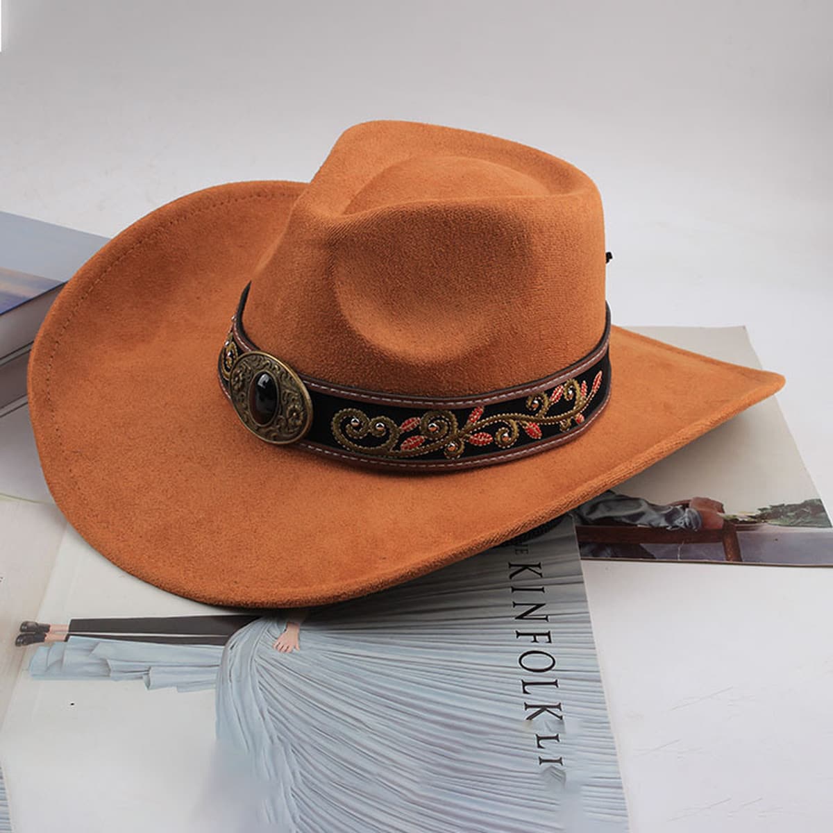 Внешняя торговля Западный джинсовый стиль тибетский бычий аксессуар модный цилиндр