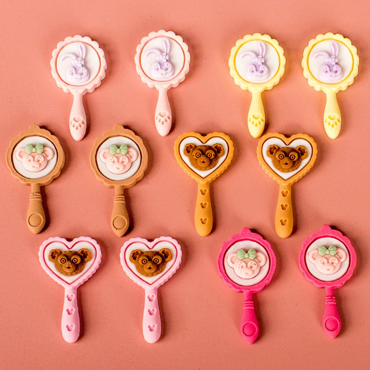 Кролик медведь зеркало аксессуары из смолы крем клей капельный клей чехол для телефона вешалка Аксессуары для волос...