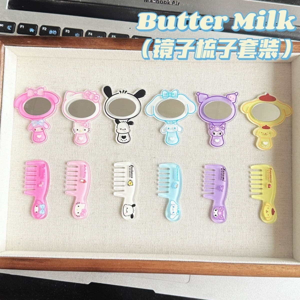 Комбинация маленькой зеркальной расчески симпатичная девушка сердце мультфильм мини-косметическое зеркало расческа головные...